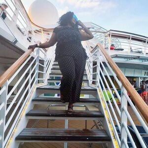 ELOQUII Black Polka Dot Pant Set